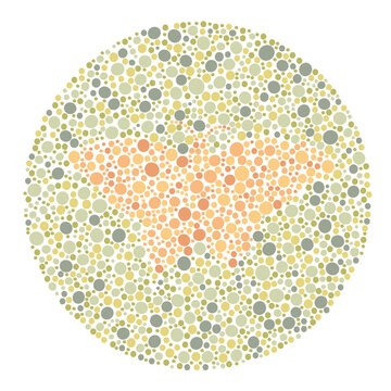 Hidden Butterfly Vector Illustration for Red-Green Color Blindness Test