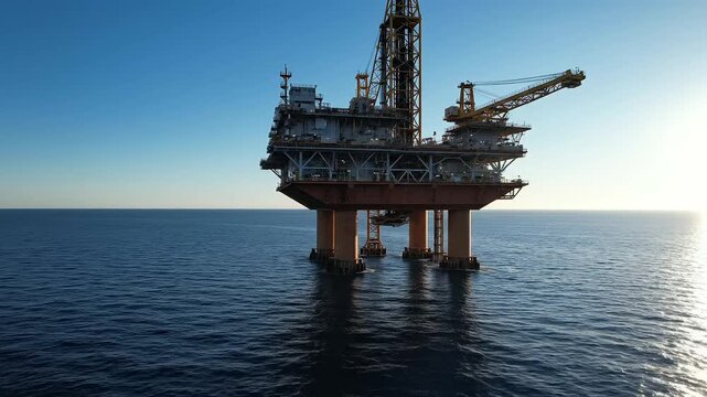 Offshore drilling platform. oil rig deep ocean. energy production infrastructure. industrial maritime structure. global petroleum extraction. deepwater engineering project. supply chain logistics.