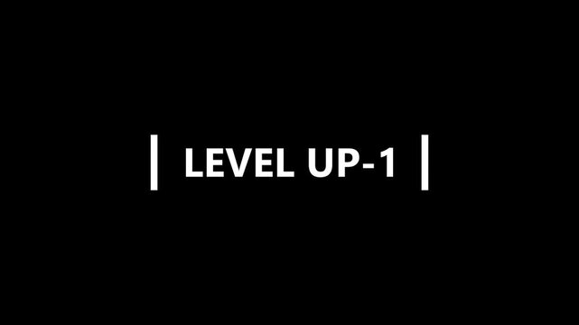 Level up-1 animation written text lettering whiteboard isolated background, Typography Motion animation for social media. Suitable for end screen of video. 4k video looping.