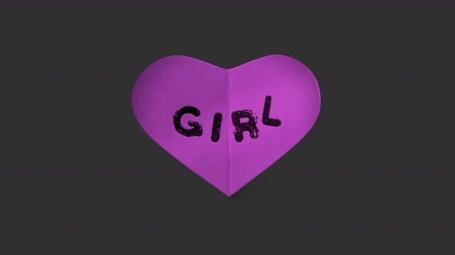 A stop motion style peeling paper sticker with cheeky caption in the shape of a love heart with alpha for easy overlay and drag and drop.