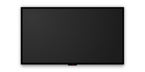 Naklejka premium Realistic tv icon in mockup style. Television vector illustration on isolated background. Display monitor sign business concept.