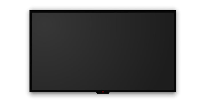 Realistic tv icon in mockup style. Television vector illustration on isolated background. Display monitor sign business concept.