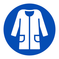 Lab coat must be worn. Lab coat must be worn in this area sign.