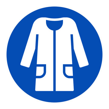 Lab coat must be worn. Lab coat must be worn in this area sign.