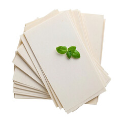 Top view of lasagna sheets stack isolated on white background