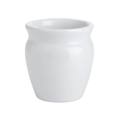 White ceramic vase isolated on white or transparent background