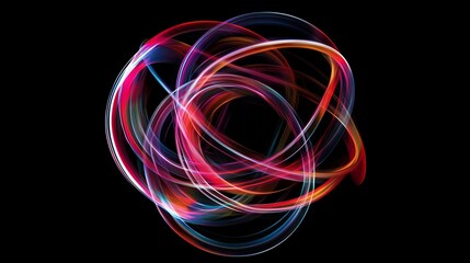 Colorful Light Trails Forming a Sphere