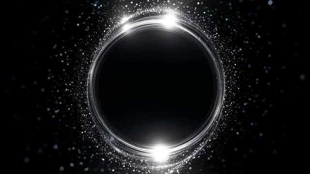 ラグジュアリーなシルバーのグリッターサークル（イベント、記念日、ビジネス・表彰、エンタメ、動画）