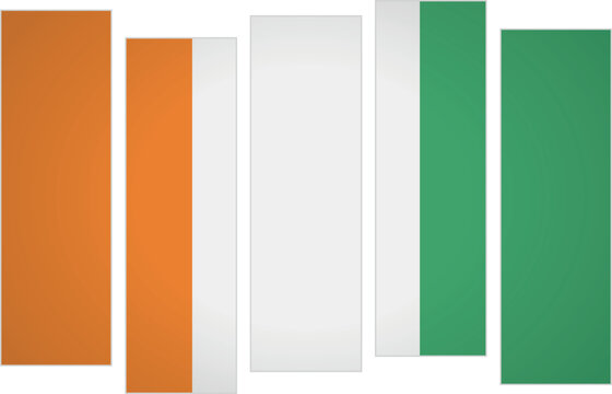 Flag of Ivory Coast. Flag with a design featuring vertical panels in a modular perspective