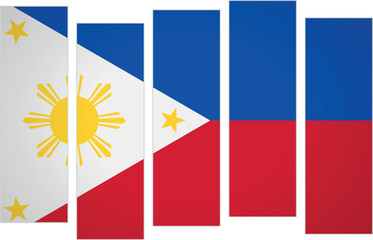 Fototapeta premium Flag of Philippines. Flag with a design featuring vertical panels in a modular perspective