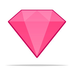 Pink diamond icon vector isolated illustration