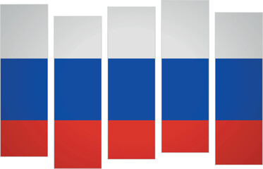 Flag of Russia. Flag with a design featuring vertical panels in a modular perspective