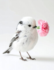 Shimaenaga with a pink carnation on white background
ピンクのカーネーションとシマエナガ
タグ