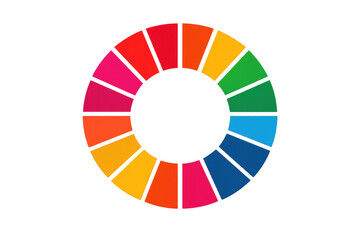 Obraz premium Sustainable development goals (sdg) colorful circle graphic illustrating global development, agenda, and environmental issues on transparent background