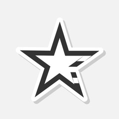 Star us flag icon sticker isolated on gray background