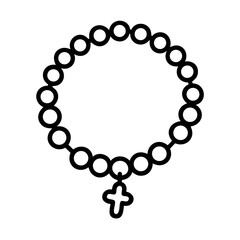 Obraz premium Rosary beads with cross icon, representing prayer, faith, and religion.