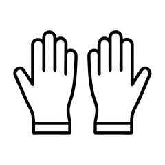 Pair of simple line art gloves, representing protection, safety, or handling.