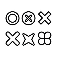 Set of abstract geometric shapes, circle and cross symbols, modern design elements