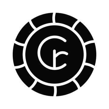 Easy to edit glyph icon showing brazilian cruzeiro design