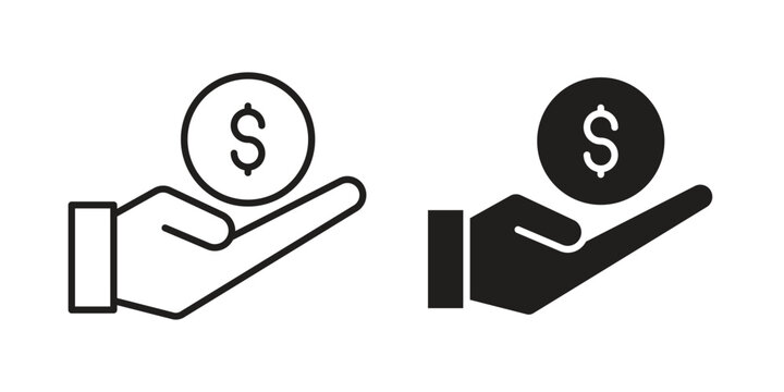 Affordable icon set. Black icon on white background