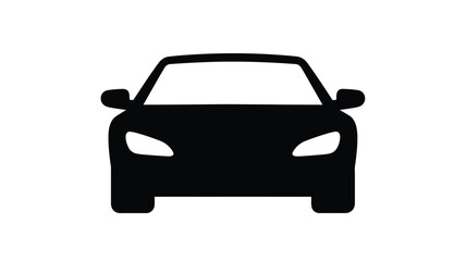 Obraz premium a black silhouette of a modern electric car front view