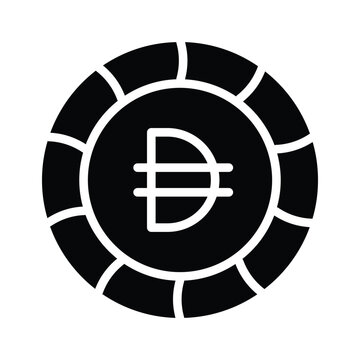 Modern glyph icon showing uae dirham is editable