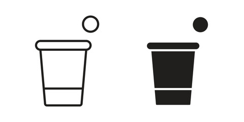 Beer pong icon set. Black icon on white background