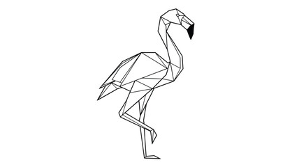 geometric flamingo illustration with polygonal lines a striking and elegant silhouette © MDTAHIDURRAHMAN