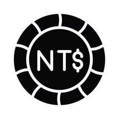A visually appealing glyph icon of new taiwan dollar