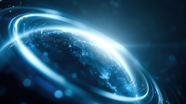Earth's Energy Field: A captivating view of planet earth with luminous energy rings. Showing the magnificent force that surrounds our home.