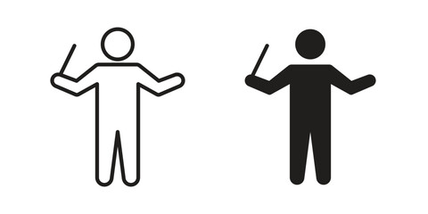 Conductor icon set. Black icon on white background