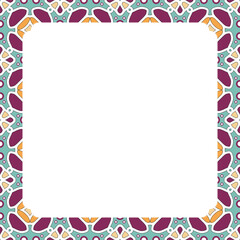 Obraz premium Vibrant Geometric Floral Square Frame with Rounded Corners