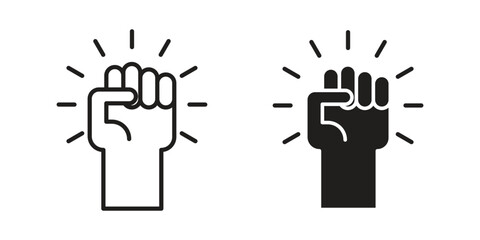 Obraz premium Empowerment icon set. Black icon on white background