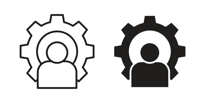 expert icon set. Black icon on white background