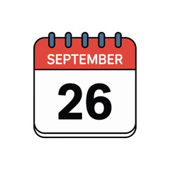 Fototapeta premium Calendar Page September 26 Date
