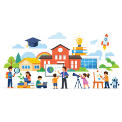 Naklejka premium Children's educational activities in a school setting