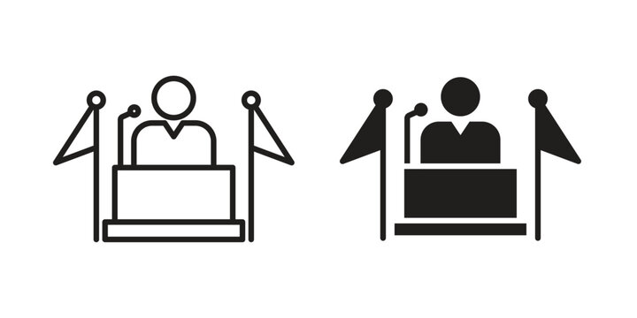 Mayor icon set. Black icon on white background