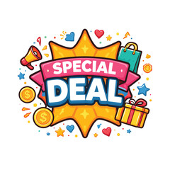 Fototapeta premium Colorful special deal promotional graphic design