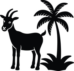 vector silhouette of a deer