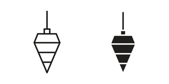 Plumb bob icon set. Black icon on white background