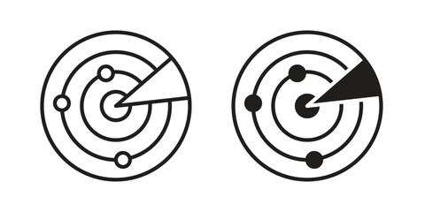 Radar icon set. Black icon on white background © iconic