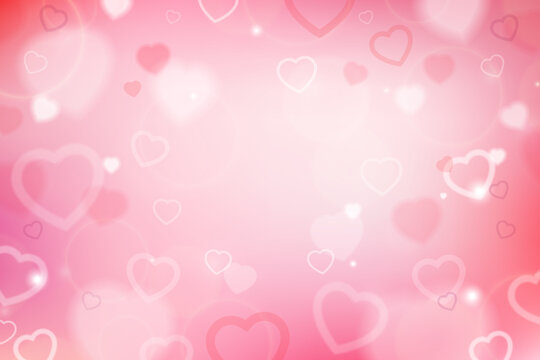 Valentine's day background. Love vector wallpaper. Hearts on a pink backdrop. 