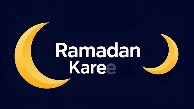 Golden crescent moons graphic illustration on deep night sky background stylized vector celestial design symbolizing Ramadan and Eid al Fitr celebration