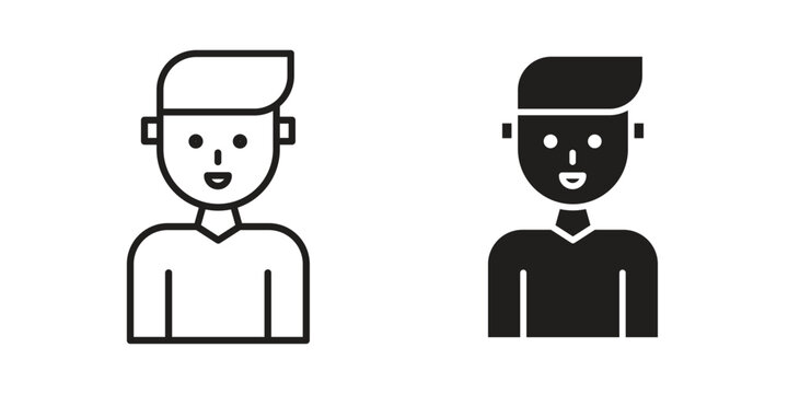 Ventriloquist icon set. Black icon on white background