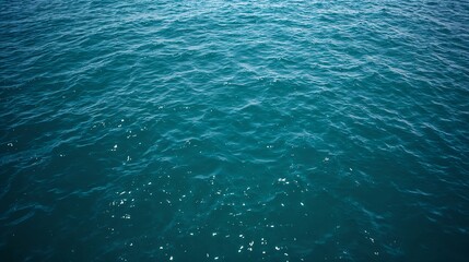 A vast expanse of tranquil ocean, with gentle waves rippling across the surface, creating a mesmerizing display of shades of blue. The water looks inviting. 