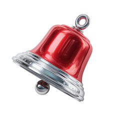 A shiny red bell with a silver clapper