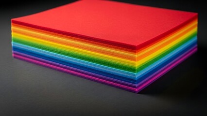 Stack of colorful paper sheets.