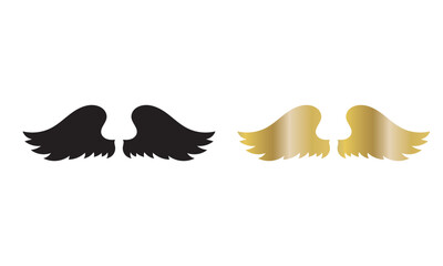 Black and Gold Angel Wings Logo Design. Minimal vector illustration showing black and gold angel wings, suitable for branding, luxury logos, spiritual themes, and modern graphic design use.

