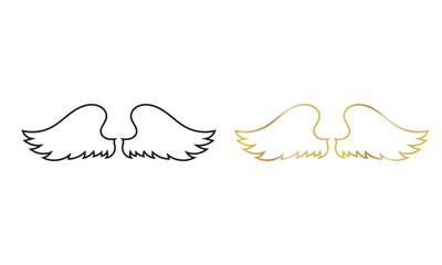 Black and Gold Angel Wings Logo Design. Minimal vector illustration showing black and gold angel wings, suitable for branding, luxury logos, spiritual themes, and modern graphic design use.

