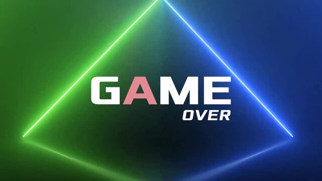 GAME OVER WITH NEON BACKGROUND 